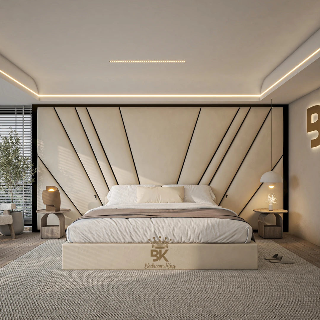 Oversized Wall Panel Storage Bed Frame made by Bedroomking