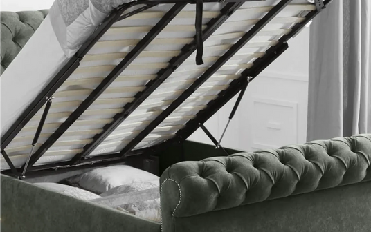 bed with ottoman storage