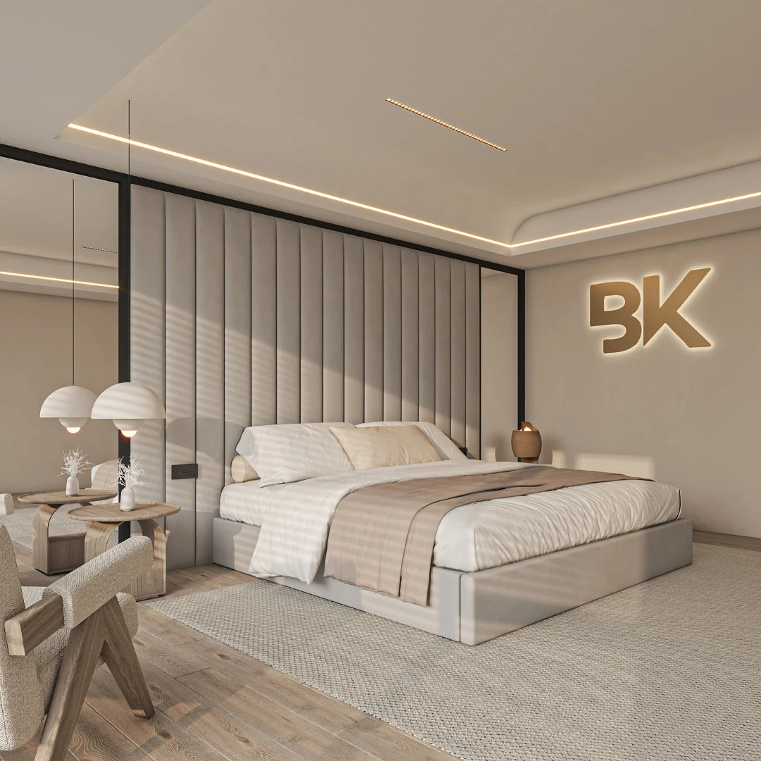 Storage Bed with mirror wall panel made by Bedroomking