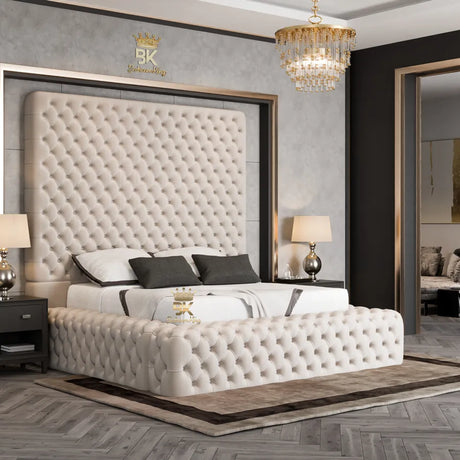 Madeline Grand Ambassador Bed Frame Tall Headboard - Bedroomking