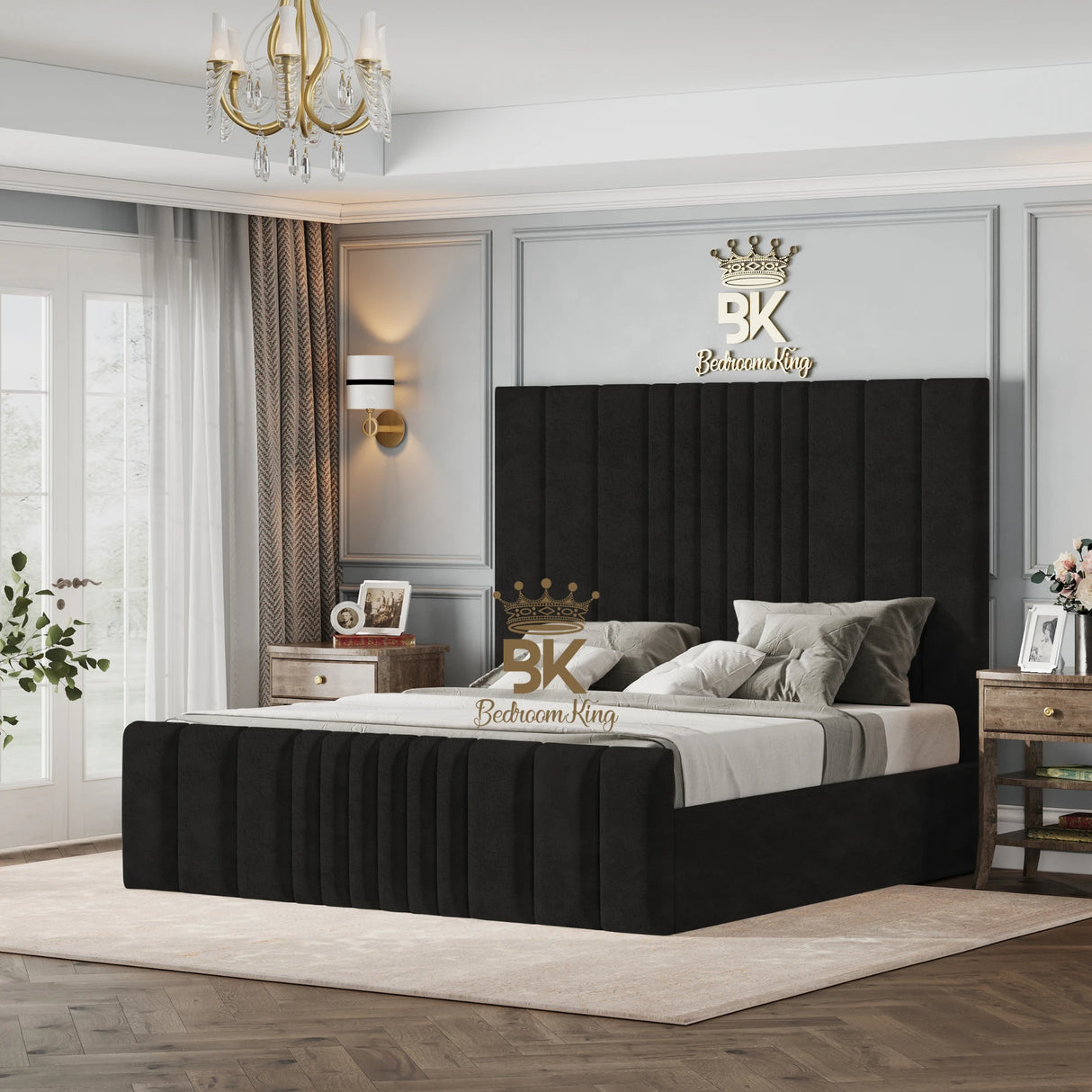 Bethany Luxury Fabric Bed Frame - Cream Naples