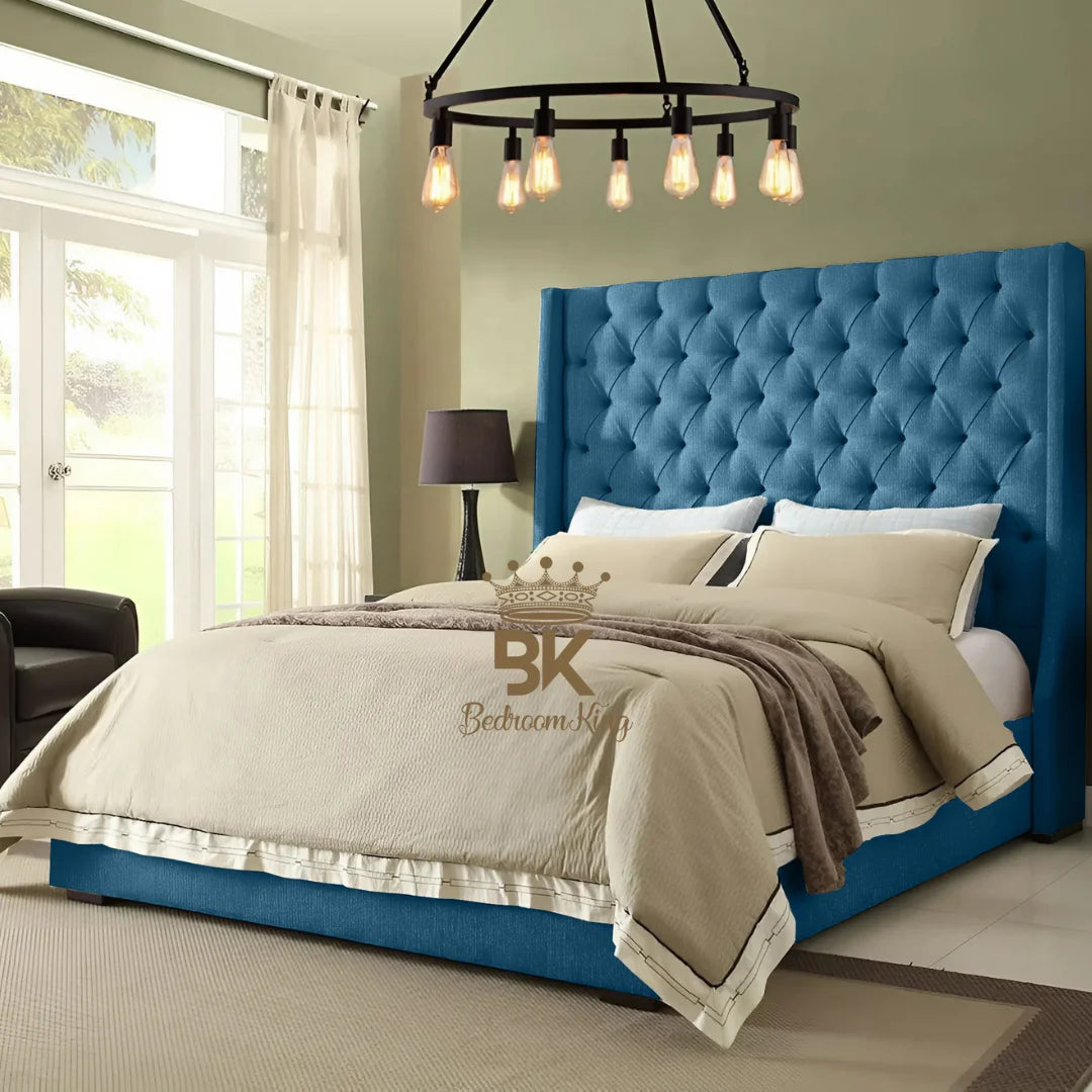 Grand Curved Wingback Bed frame Available With Storage