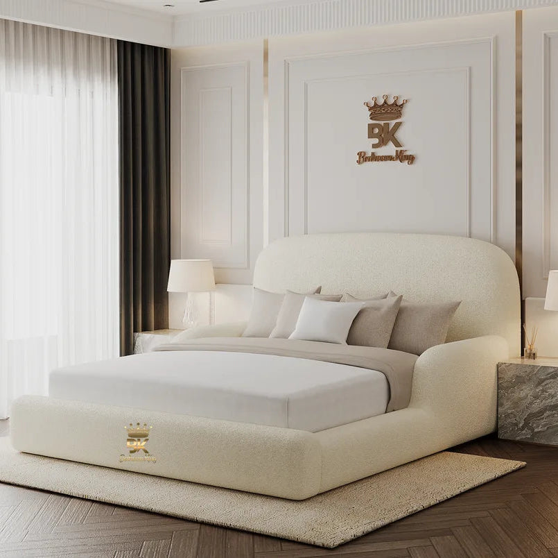 Teddy Boucle Bubble Bed Frame in kingsize made by Bedroomking