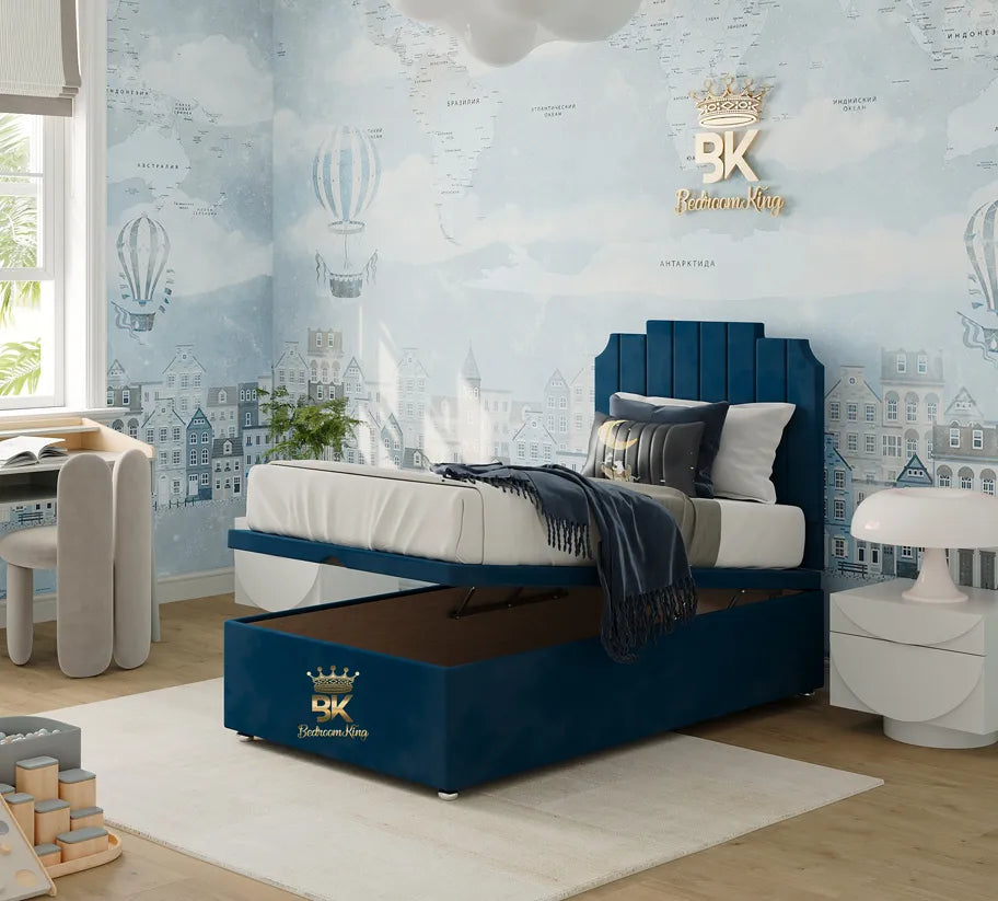 Children's Upholstered Ottoman Storage Bed Frame made at Bedroomking