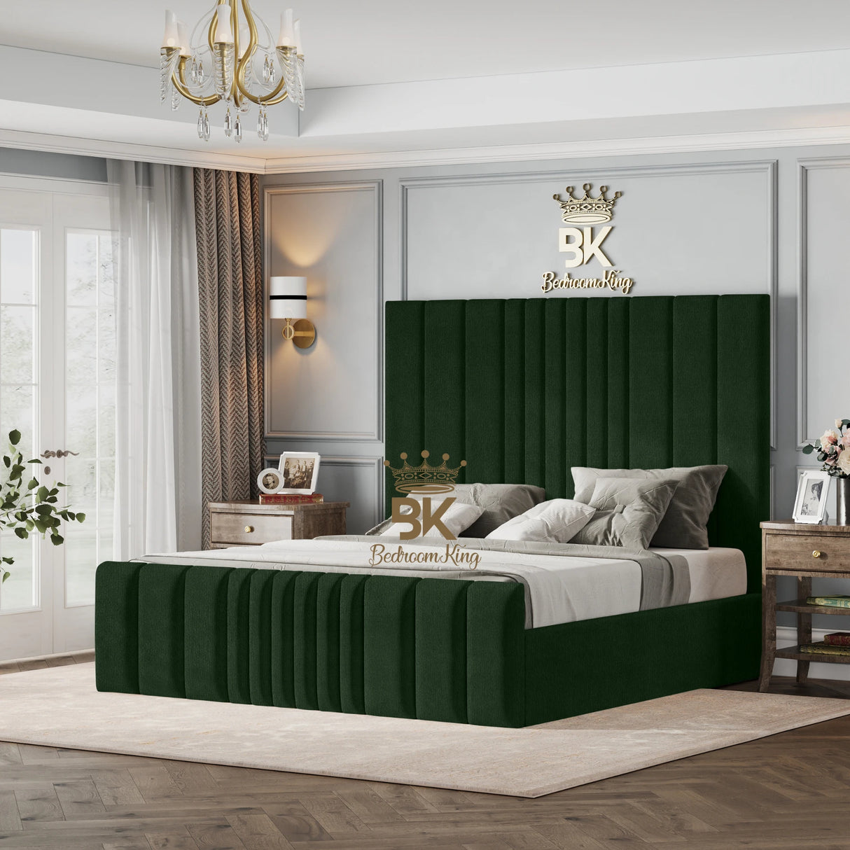 Bethany Luxury Fabric Bed Frame - Cream Naples