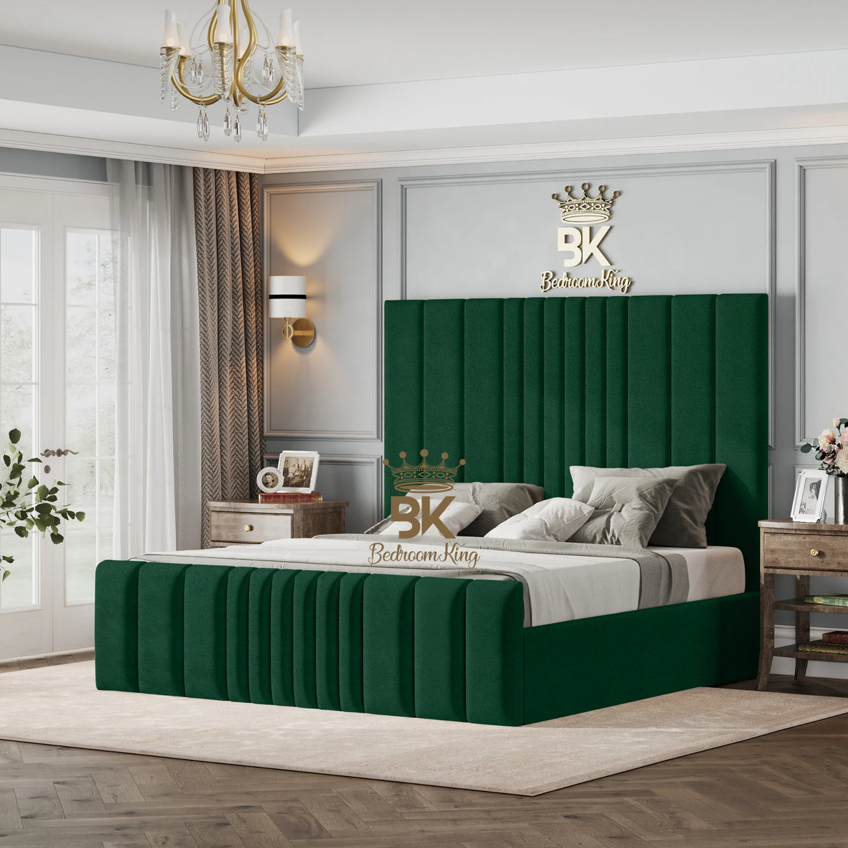 Bethany Luxury Fabric Bed Frame - Cream Naples