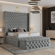 Lola Luxurious Wingback Bed Frame 80" (6ft6) Headboard - Bedroomking