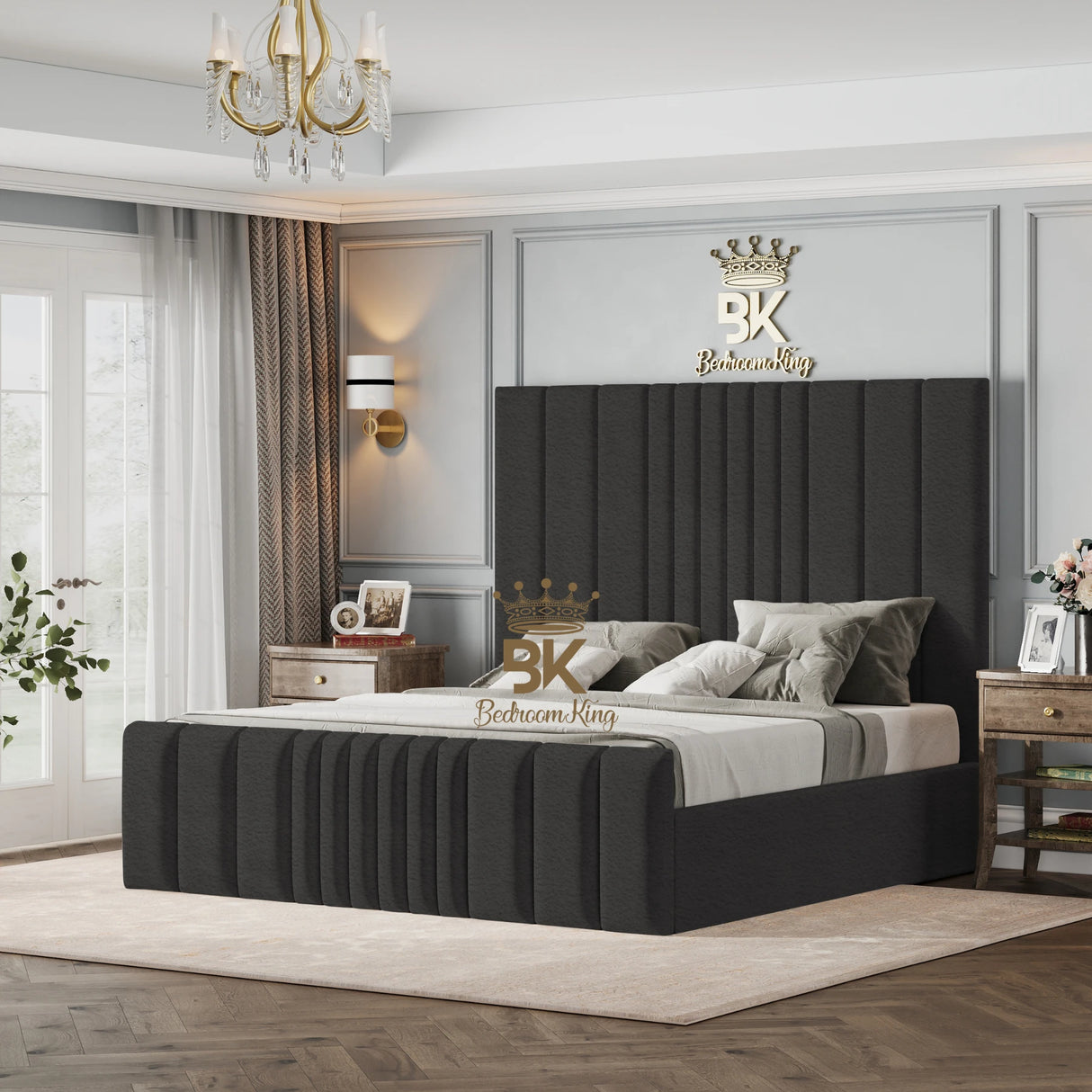 Bethany Luxury Fabric Bed Frame - Cream Naples