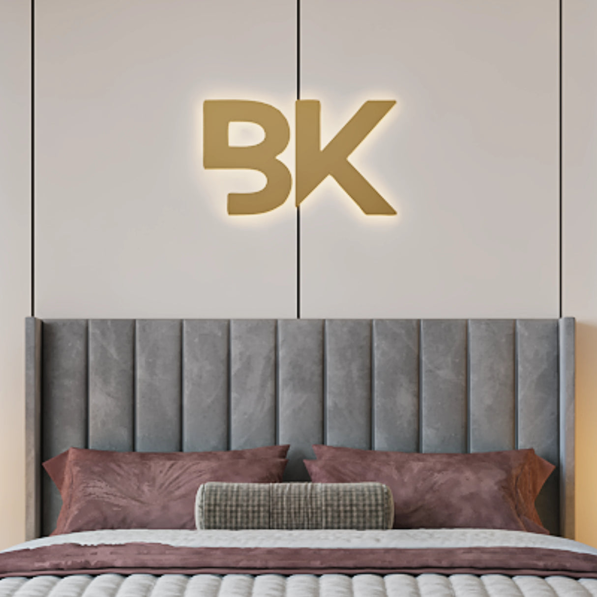 Wingback Headboard in Silver Plush Velvet