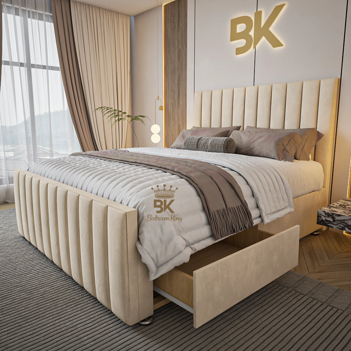 Divan Drawer Storage Bed Set in King Size