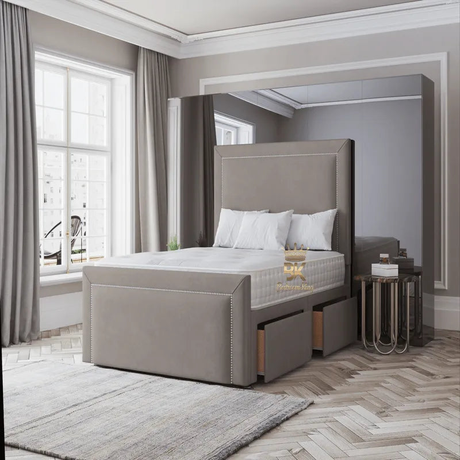 Harper Divan BedSet - Cream crush velvet