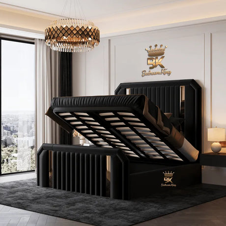 Honey Luxurious Mirror Bedframe Choose Gold/Chrome Finish - Bedroomking