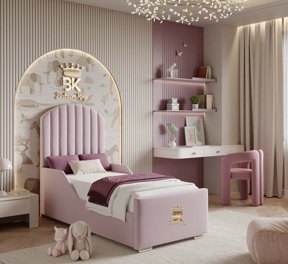 Children's Upholstered Ottoman Single Bedframe made by Bedroomking