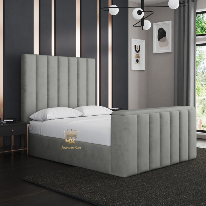 Panel TV Bed Frame - 40" high footboard