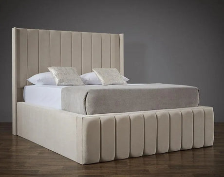 Grace Wingback Bed Frame With 18" High Base - Bedroomking