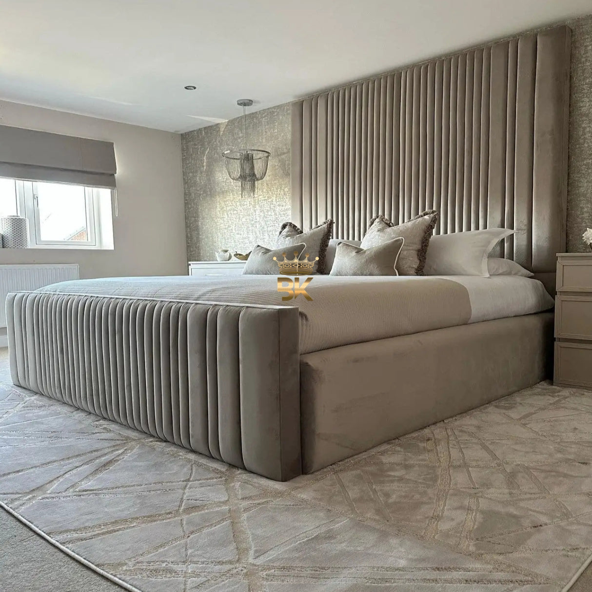 Ollie Panel Bed Frame - High 90" (7ft5) Headboard