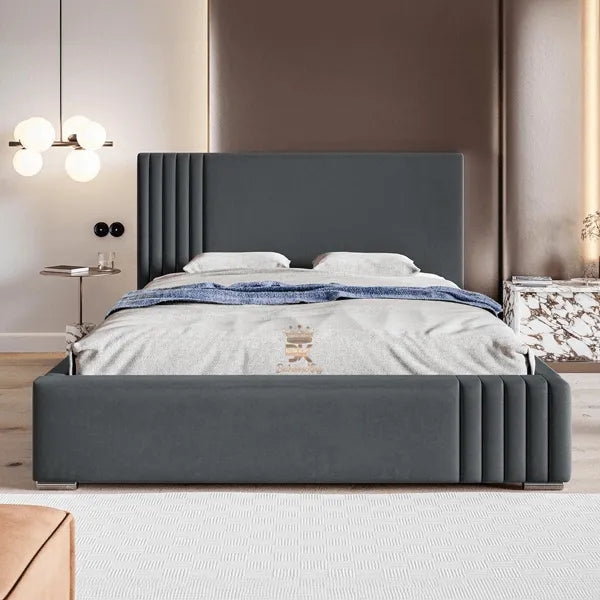 Myra bed frame with metal gas lift storage - 6ft Super King Size
