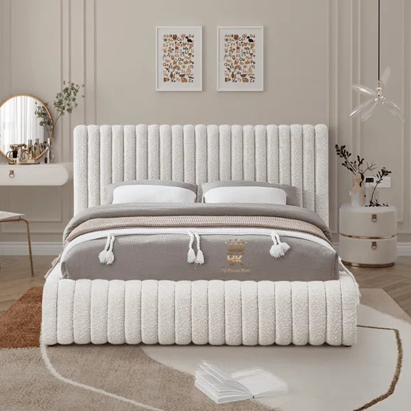 Teddy Boucle Cream Bed - 6ft Superking