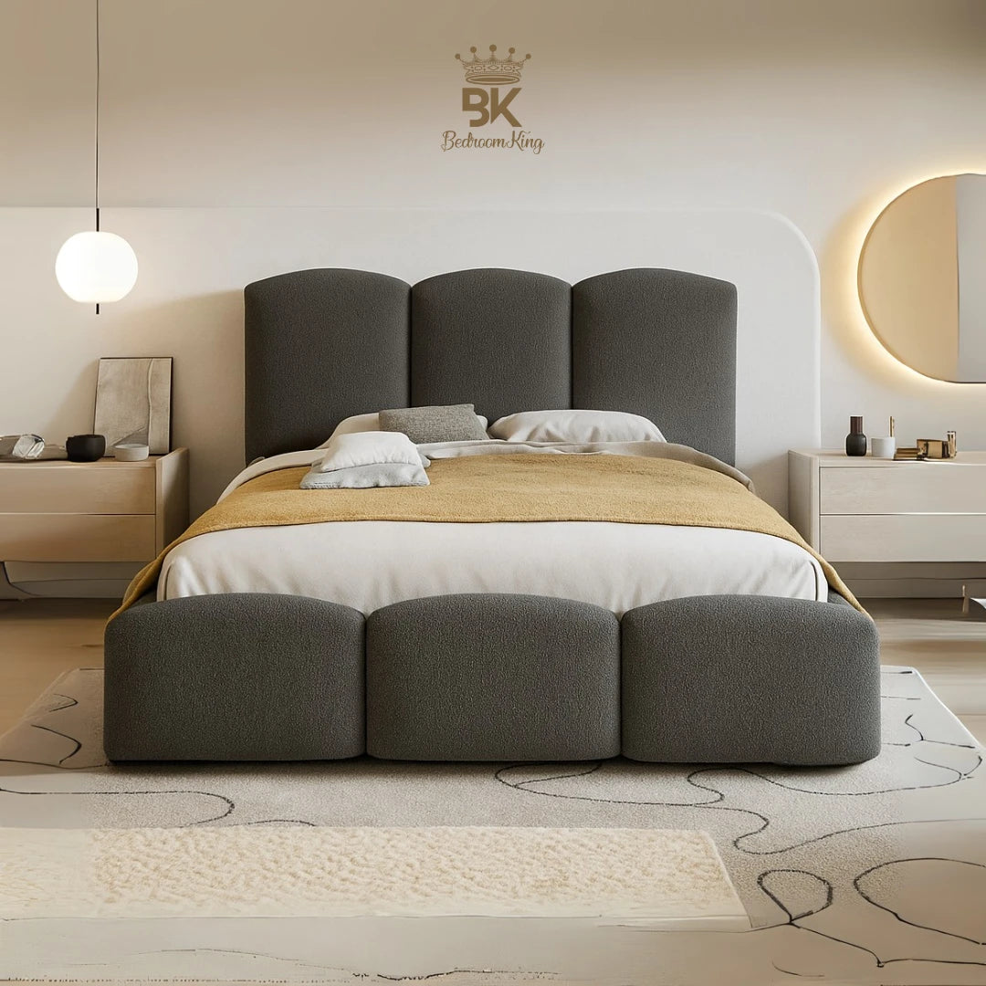 bubble bed frame in modern bedroom