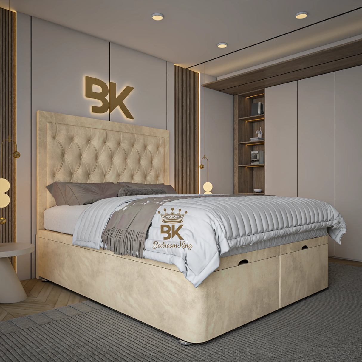 Double ottoman divan bed frame with storage