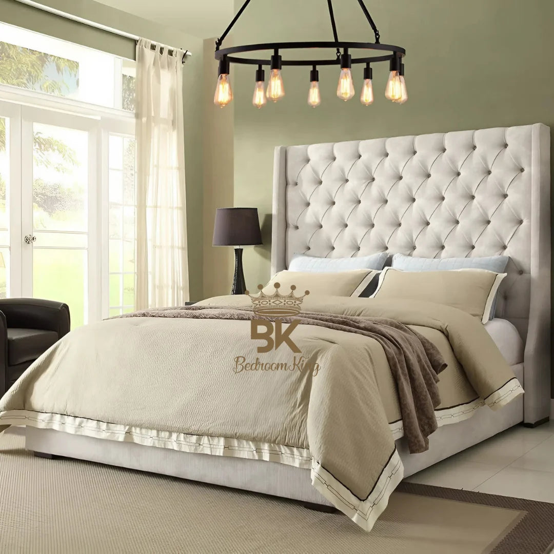 Grand Curved Wingback Bed frame Available With Storage