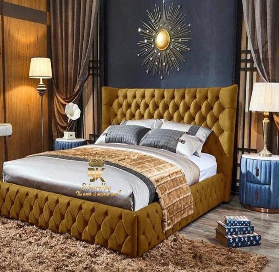 Emperor Chesterfield Wingback Bed Frame - Bedroomking