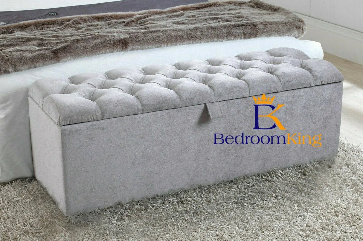 Jasmine Tufted Ottoman Toy Blanket Box - Bedroomking