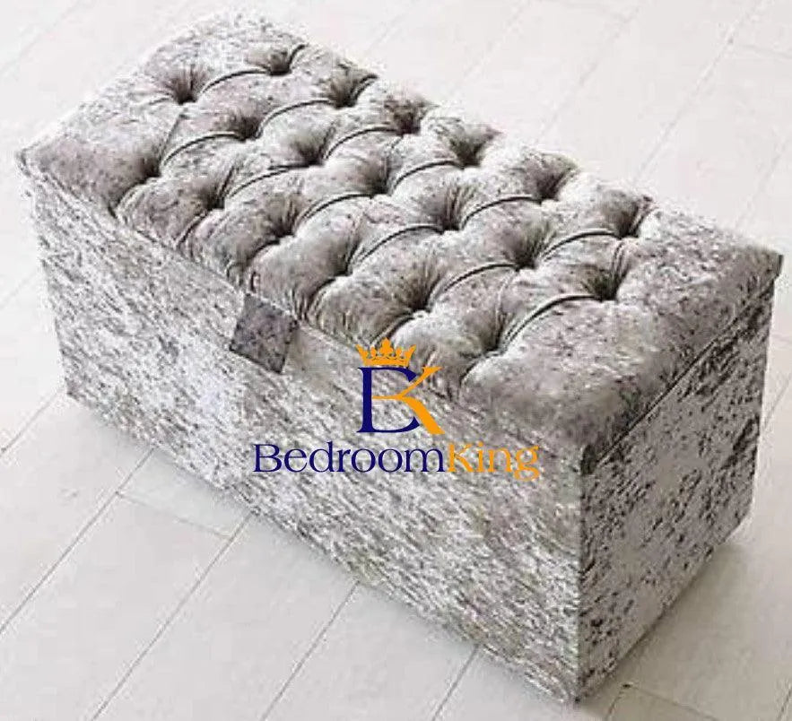 Jasmine Tufted Ottoman Toy Blanket Box - Bedroomking