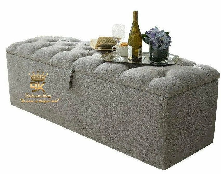 Jasmine Tufted Ottoman Toy Blanket Box - Bedroomking