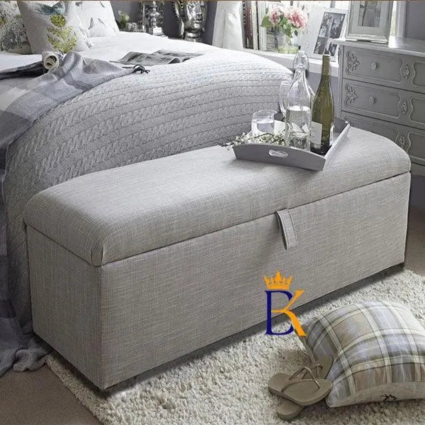 Lily Plain Top Ottoman Toy Blanket Box - Bedroomking