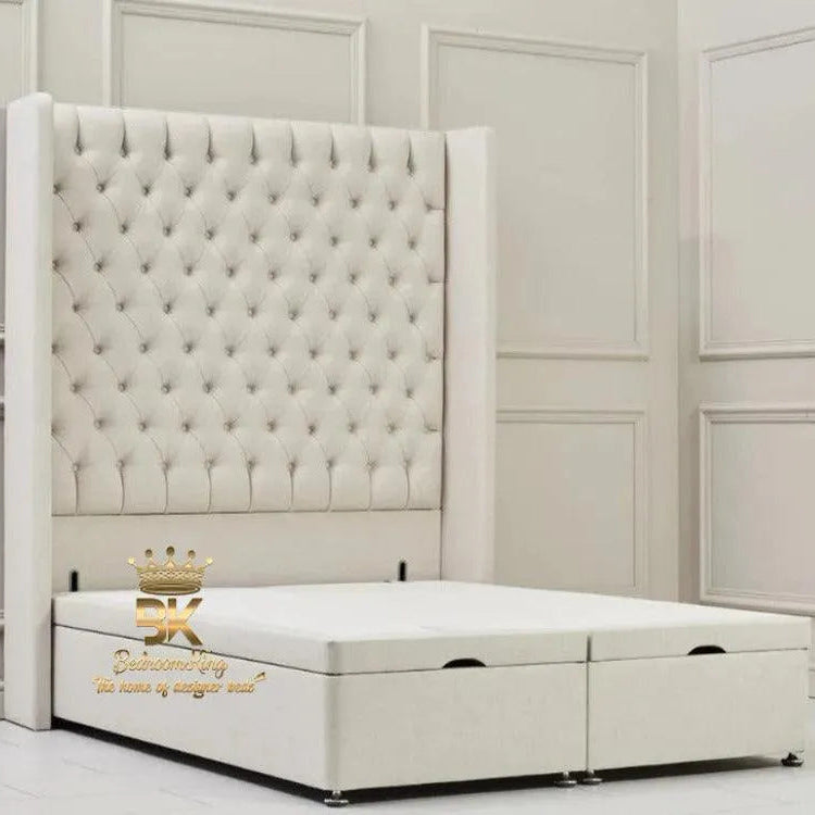 Canterbury Wingback Bed Frame Tall 6ft6 Headboard - Bedroomking