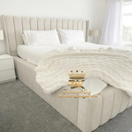 Grace Wingback Bed Frame With 18" High Base - Bedroomking
