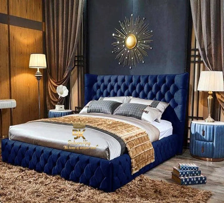 Emperor Chesterfield Wingback Bed Frame - Bedroomking