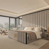 Wall panel with mirrors and black border made by Bedroomking