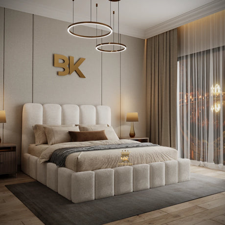 Teddy Upholstered Bed With Optional Ottoman Storage