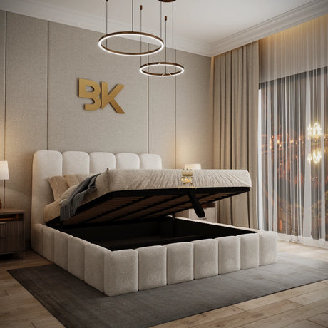 Upholstered Ottoman Storage Bed - King Size Bed