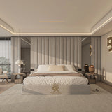 Ashford Wall Panel Storage Bed with mirrored panels made by Bedroomking