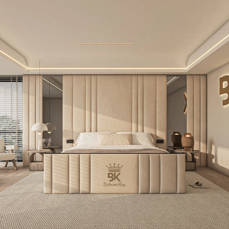 Elizabeth Wall Panel Storage Bed  + Mirror made by Bedroomking