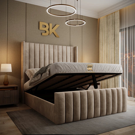 Upholstered Bed With Optional Ottoman Storage