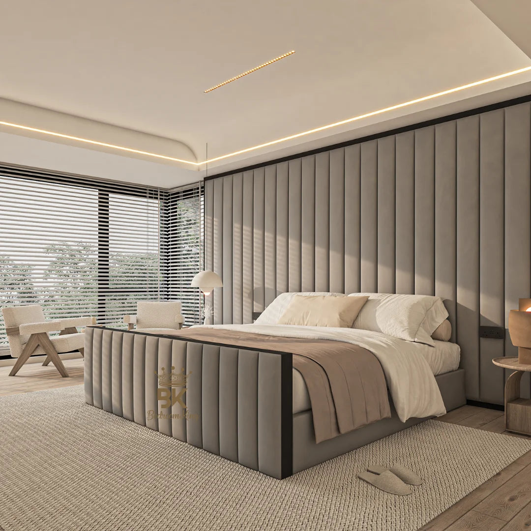 Byron storage bed with high headboard 