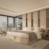 King Size Storage Bed Set with High Panel & Mirror made by Bedroomking