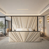 Bolton TV Bed with Storage & Tall Headboard and black border made by Bedroomking