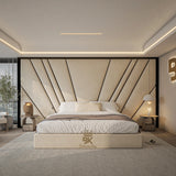 Oversized Wall Panel Storage Bed Frame made by Bedroomking