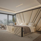 Wall panel bed with storage options like metal gas lift