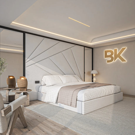 Wall Panel Storage bed set with ottoman storage made by Bedroomking