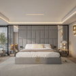Luxury wall panel storage king size bed made by Bedroomking 