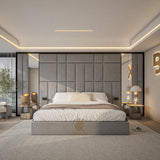 Luxury wall panel storage king size bed made by Bedroomking 