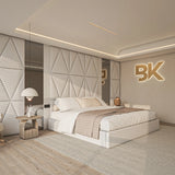 Modern wall panels ottoman storage bed made by Bedroomking