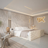 Wall Panel Storage Bed in king size made by Bedroomking