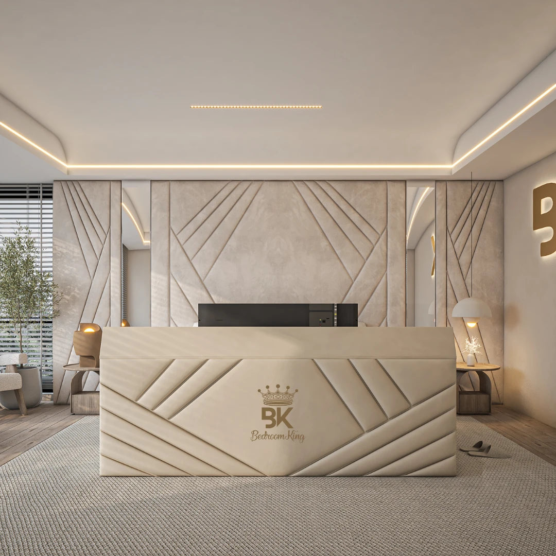 TV storage bed with high wall panel made by Bedroomking